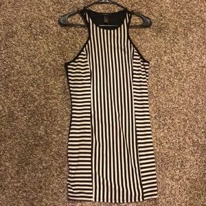 Black and white mini dress